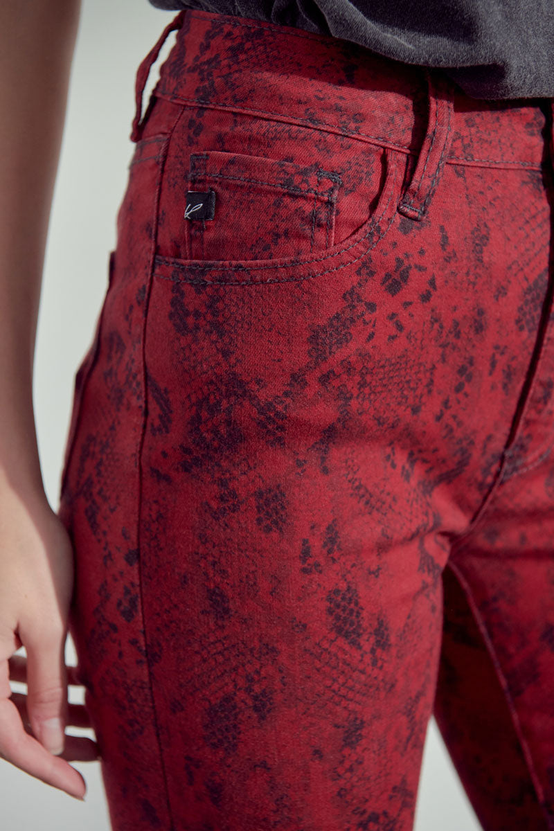 Women's High Rise Super Skinny Jeans - Brown / Red - view 5