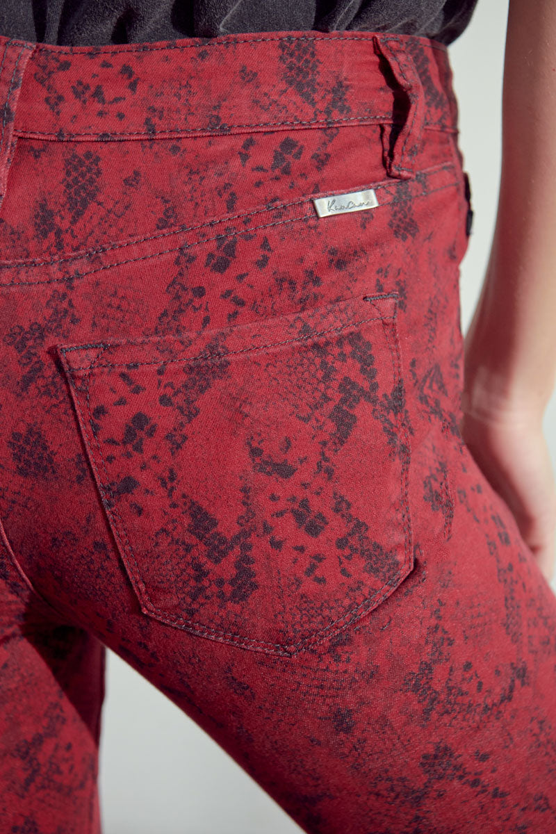Women's High Rise Super Skinny Jeans - Brown / Red - view 6