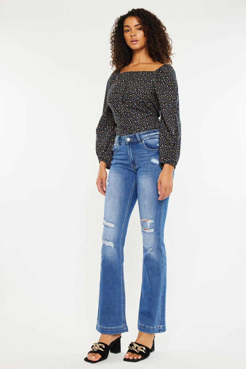 Women's Mid Rise Bootcut Jeans - Medium Wash - view 4