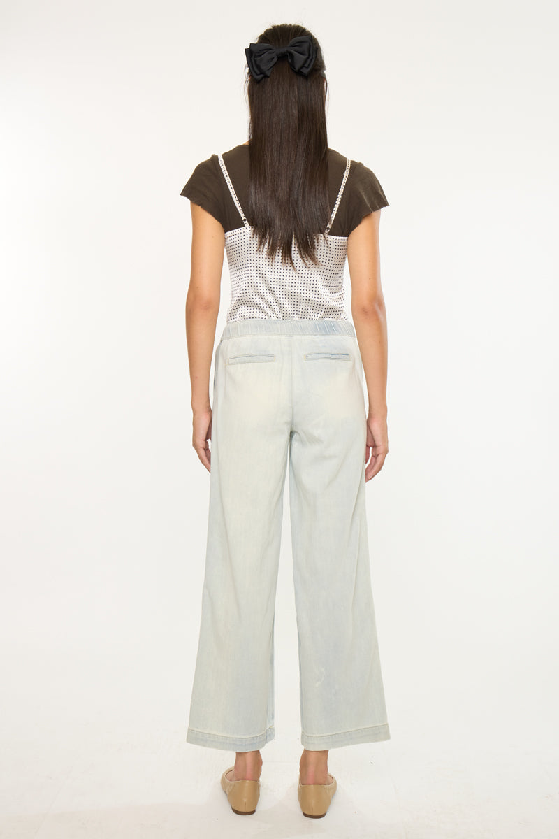 Women's Mid Rise Wide Leg Jeans - Light Wash - view 6