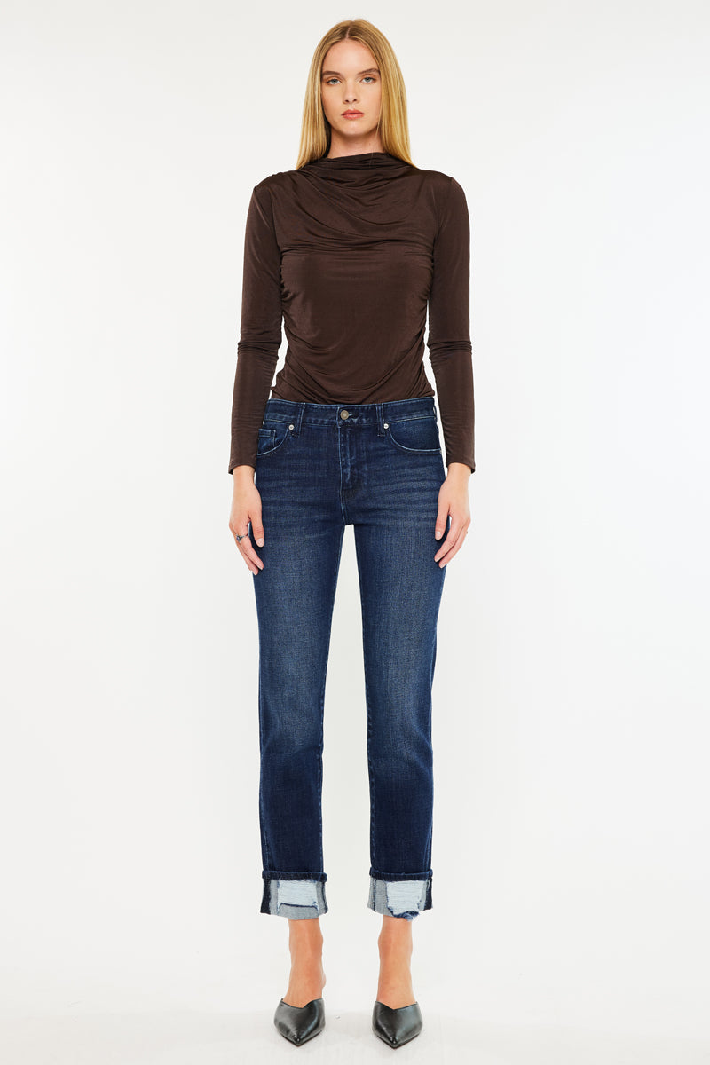Women's Mid Rise Slim Straight Jeans