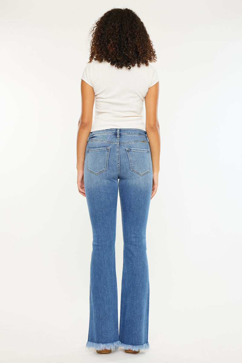 Women's High Rise Bootcut Jeans - Medium Wash