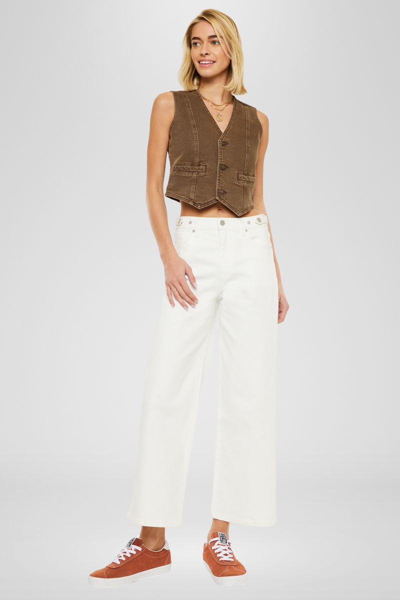 Women's Ultra High Rise Crop Wide Leg Jeans