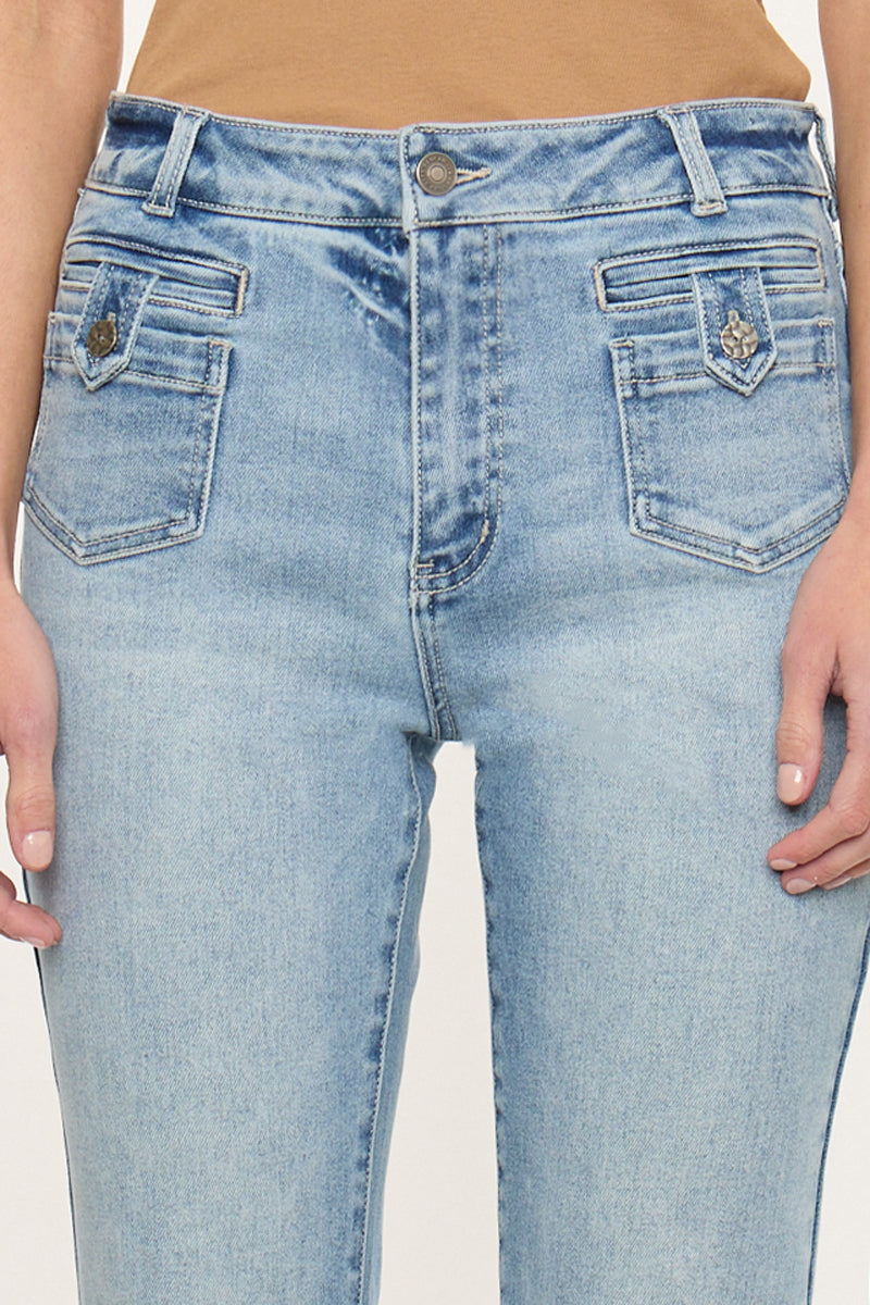 Women's High Rise Flare Jeans - Medium Light - view 5