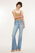 Women's High Rise Flare Jeans - Medium Light