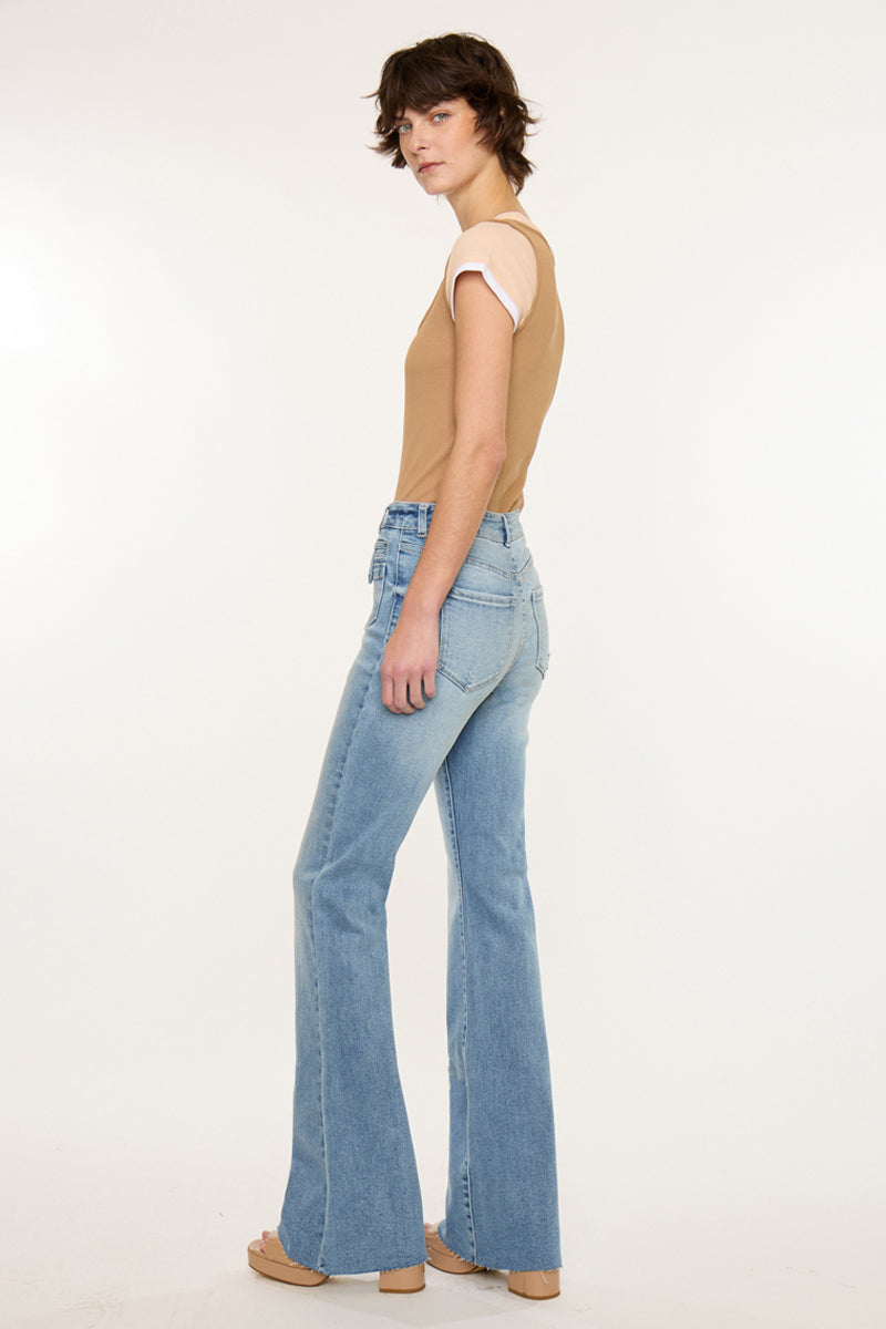 Women's High Rise Flare Jeans - Medium Light - view 2