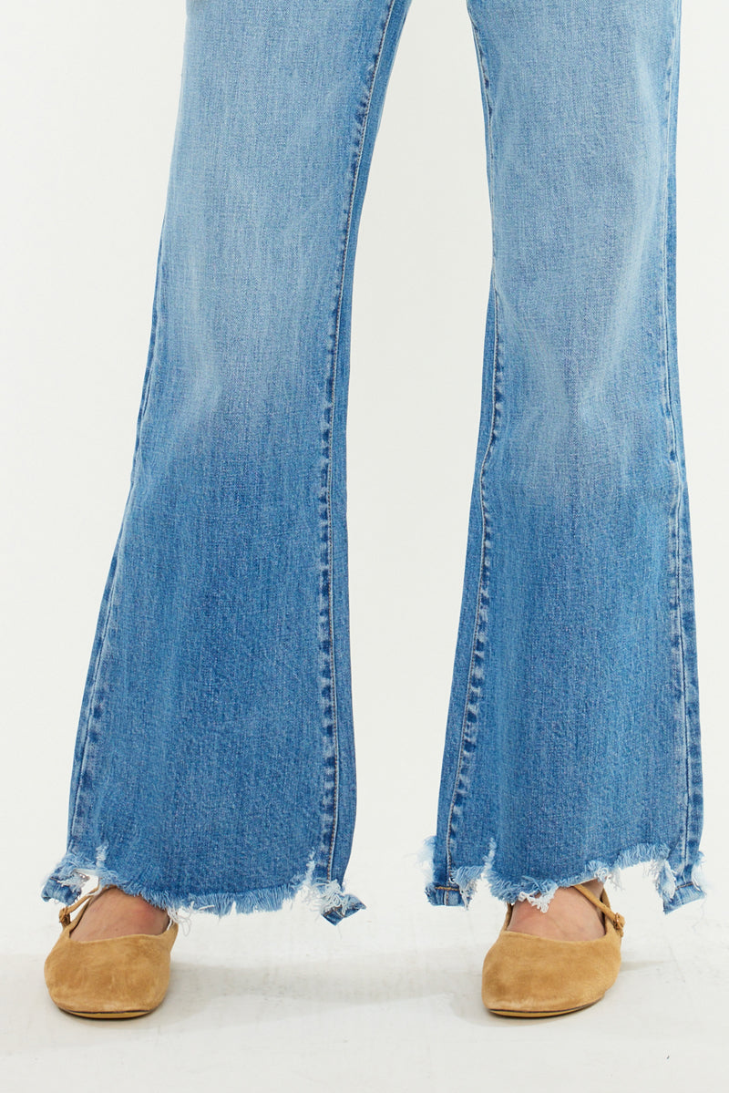 Women's Mid Rise Flare Jeans - Medium Wash - view 10