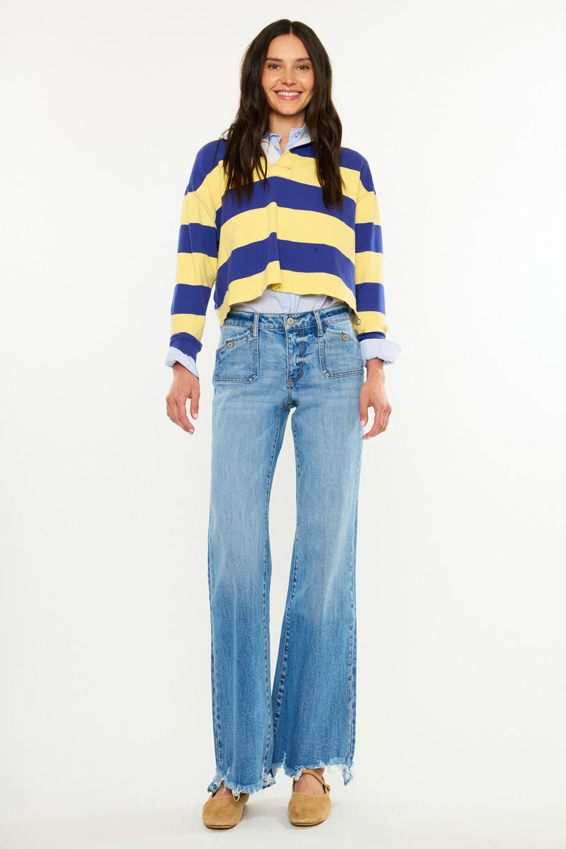 Women's Mid Rise Flare Jeans - Medium Wash - view 3