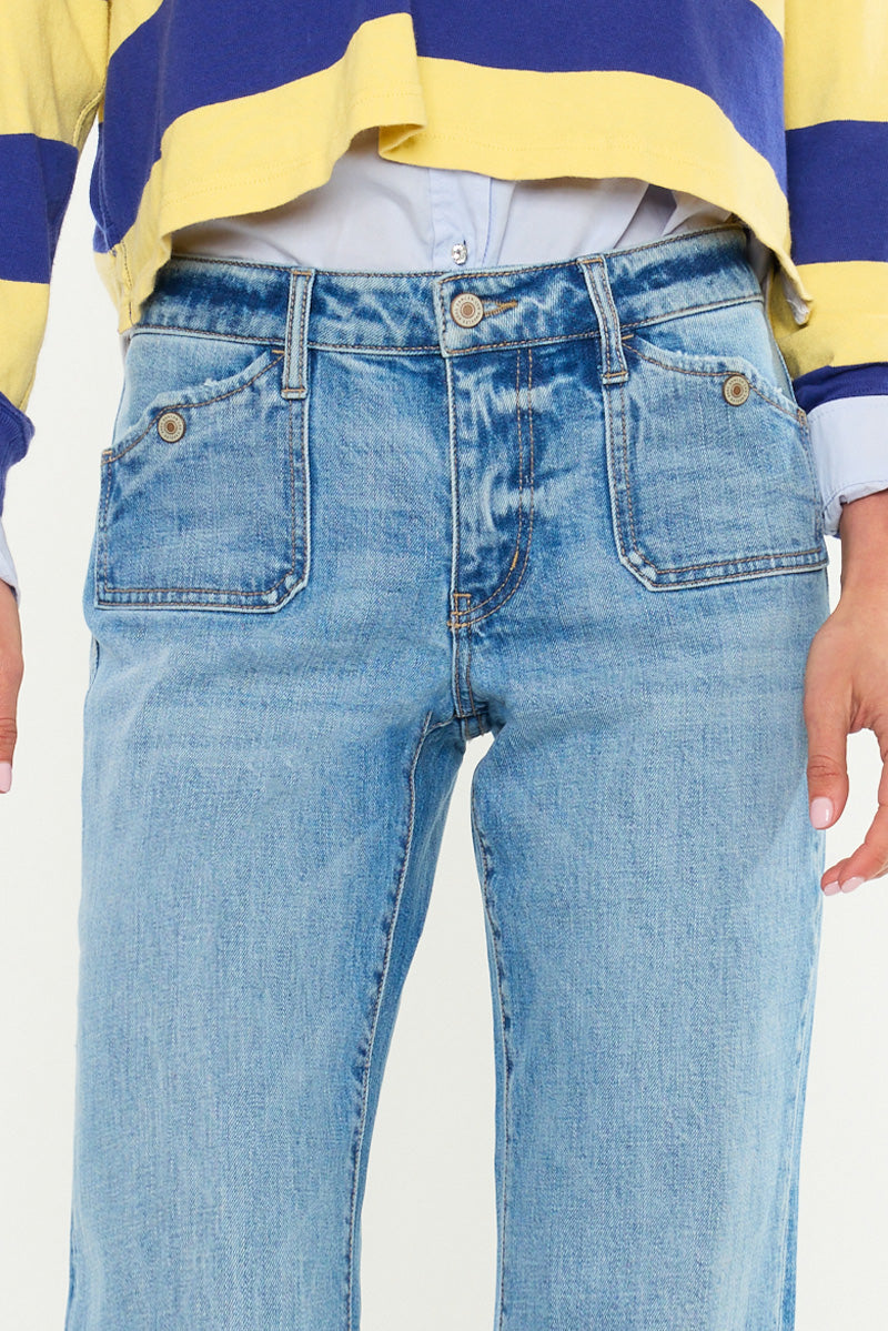 Women's Mid Rise Flare Jeans - Medium Wash - view 7