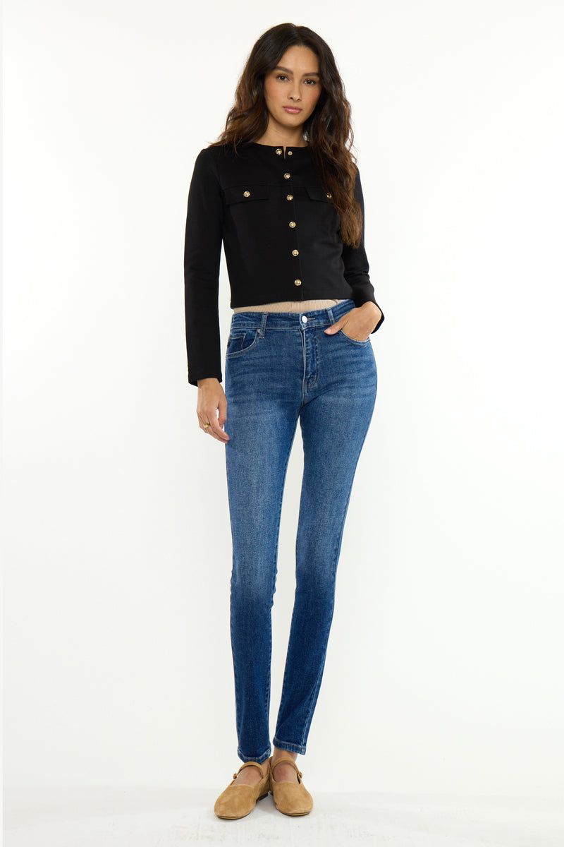 Women's High Rise Super Skinny Jeans - Medium Wash