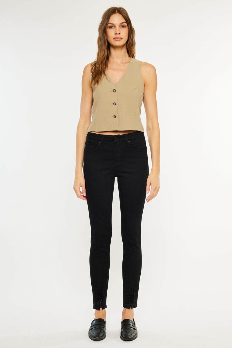 Women's High Rise Super Skinny Jeans - Black - view 5