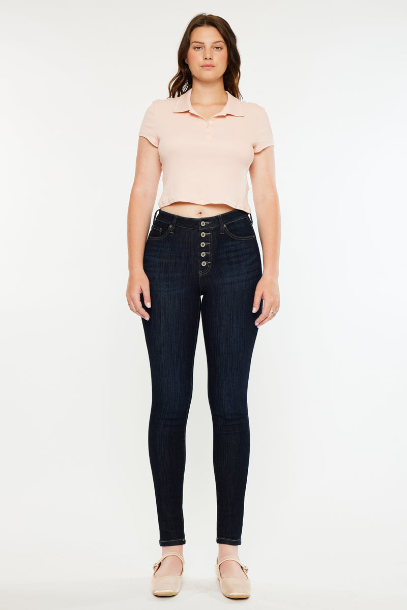 Women's High Rise Super Skinny - Curvy Jeans - Dark Wash / Medium Wash - view 6