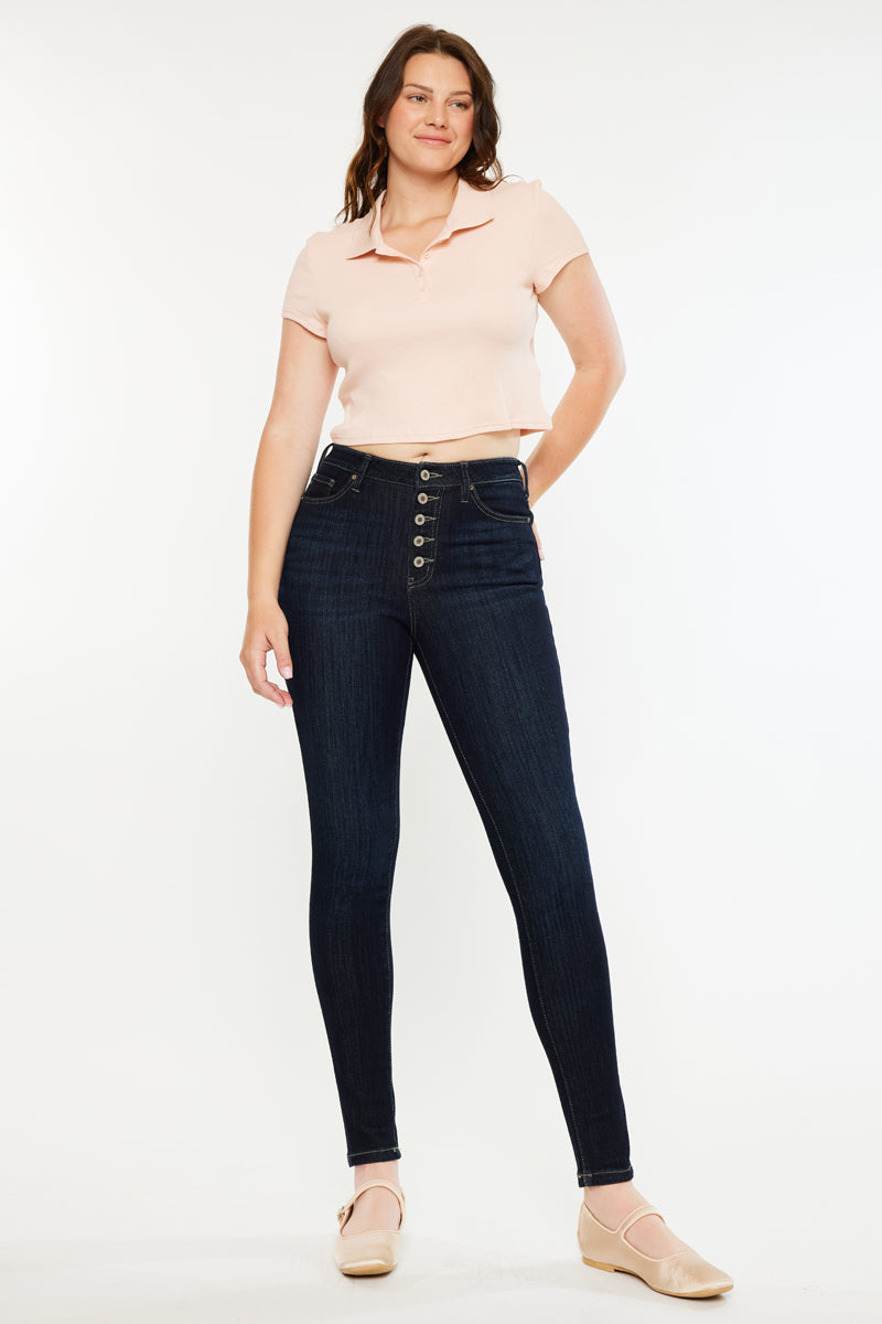 Women's High Rise Super Skinny - Curvy Jeans - Dark Wash / Medium Wash - view 3