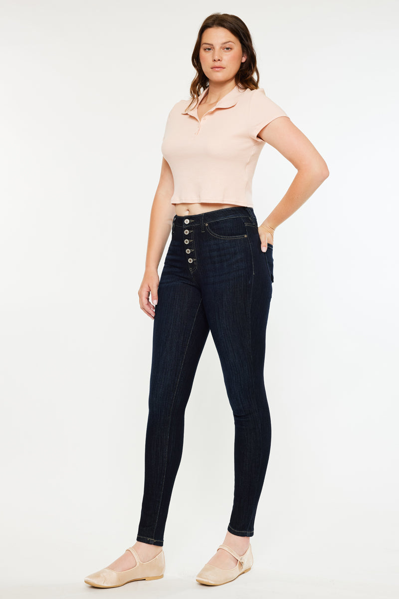 Women's High Rise Super Skinny - Curvy Jeans - Dark Wash / Medium Wash - view 4