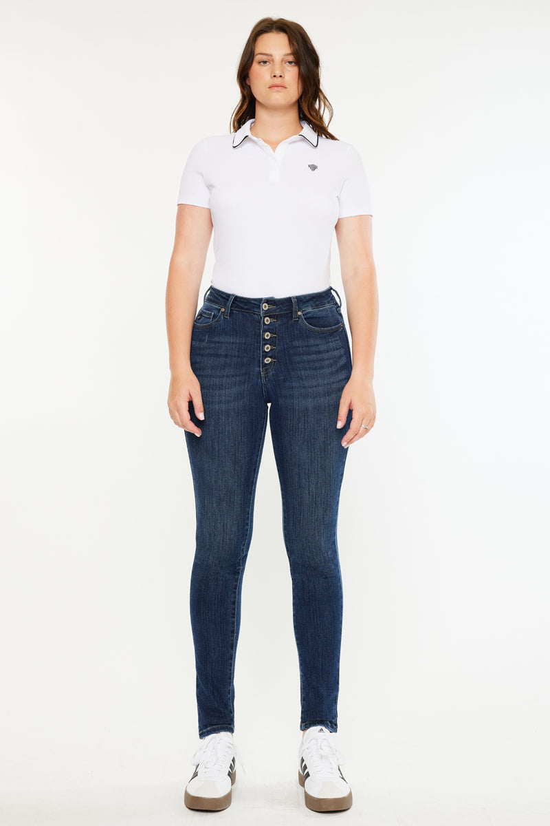Women's High Rise Super Skinny - Curvy Jeans - Dark Wash / Medium Wash - view 10