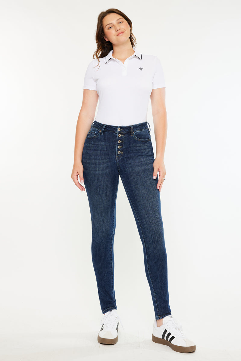 Women's High Rise Super Skinny - Curvy Jeans - Dark Wash / Medium Wash - view 11