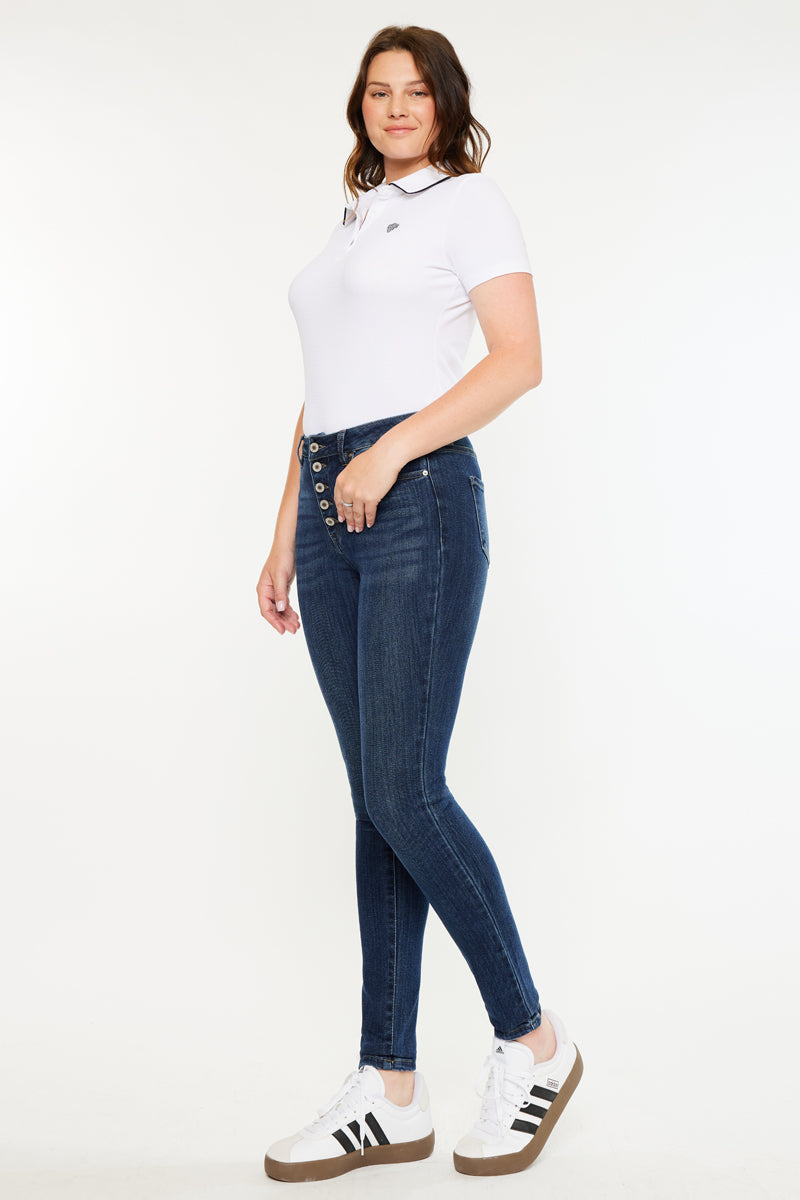 Women's High Rise Super Skinny - Curvy Jeans - Dark Wash / Medium Wash - view 13