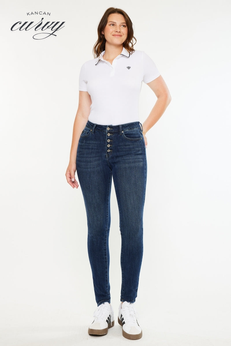 Women's High Rise Super Skinny - Curvy Jeans - Dark Wash / Medium Wash - view 8