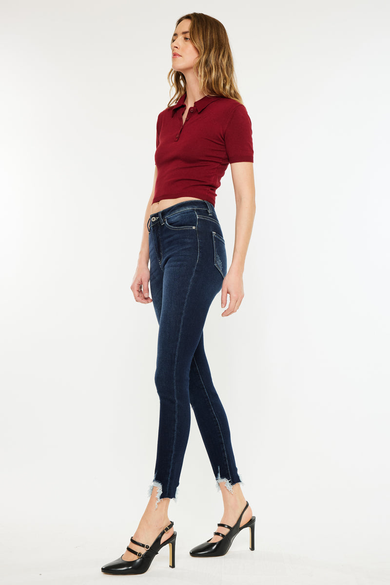 Women's High Rise Ankle Skinny Jeans - Dark Wash - Dark Wash (Style 111) - view 4