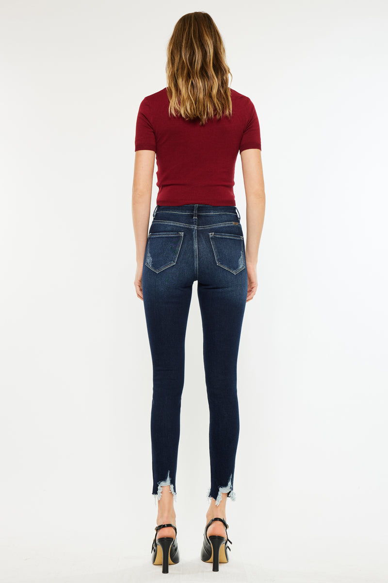 Women's High Rise Ankle Skinny Jeans - Dark Wash - Dark Wash (Style 111) - view 6
