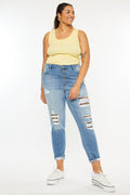 Plus Size Women's High Rise Ankle Skinny Jeans - Medium Wash