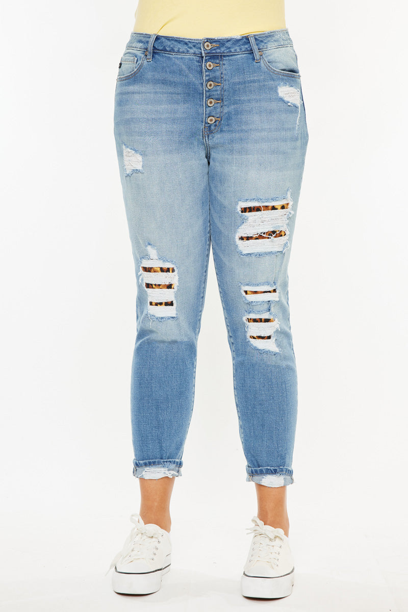Plus Size Women's High Rise Ankle Skinny Jeans - Medium Wash - view 4