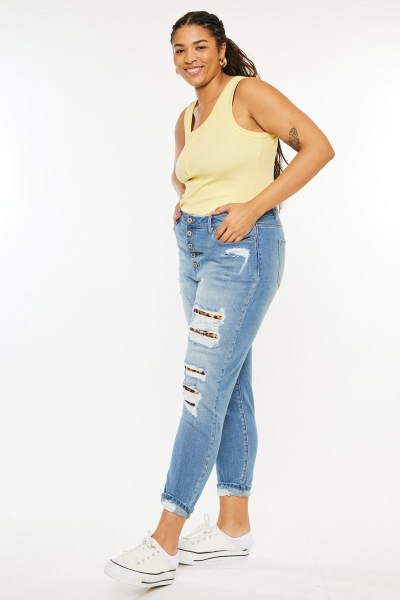 Plus Size Women's High Rise Ankle Skinny Jeans - Medium Wash - view 5