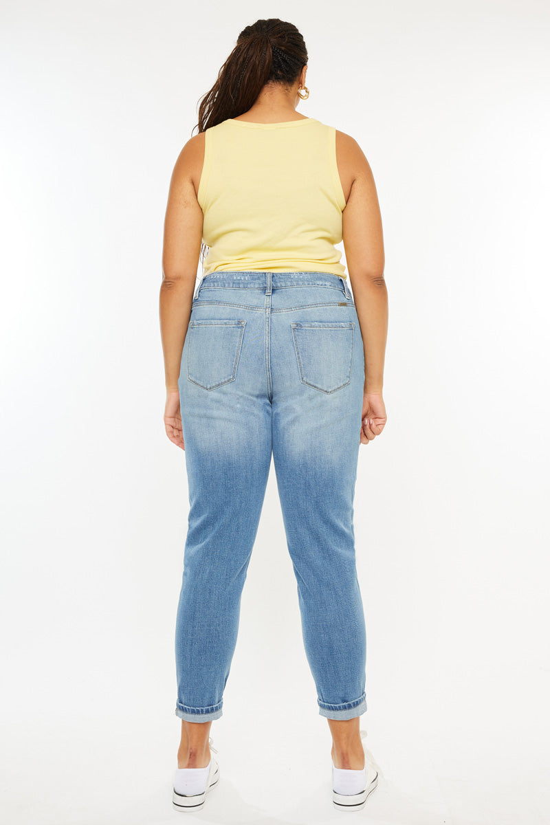 Plus Size Women's High Rise Ankle Skinny Jeans - Medium Wash - view 6