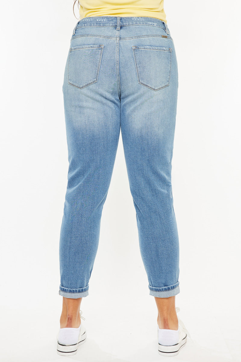 Plus Size Women's High Rise Ankle Skinny Jeans - Medium Wash - view 7