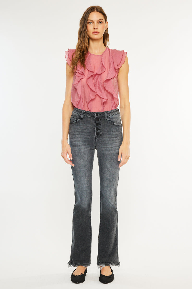 Women's Ultra High Rise Flare Jeans - Light Gray - view 5
