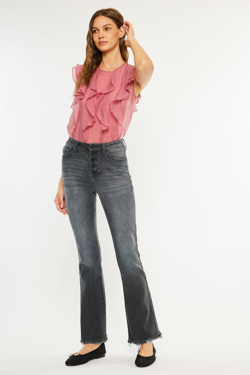 Women's Ultra High Rise Flare Jeans - Light Gray - view 3