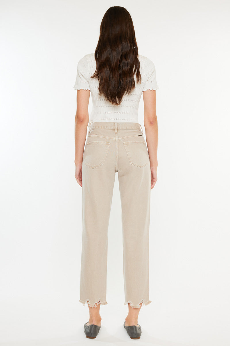 Women's High Rise Mom Jeans - Taupe - view 2
