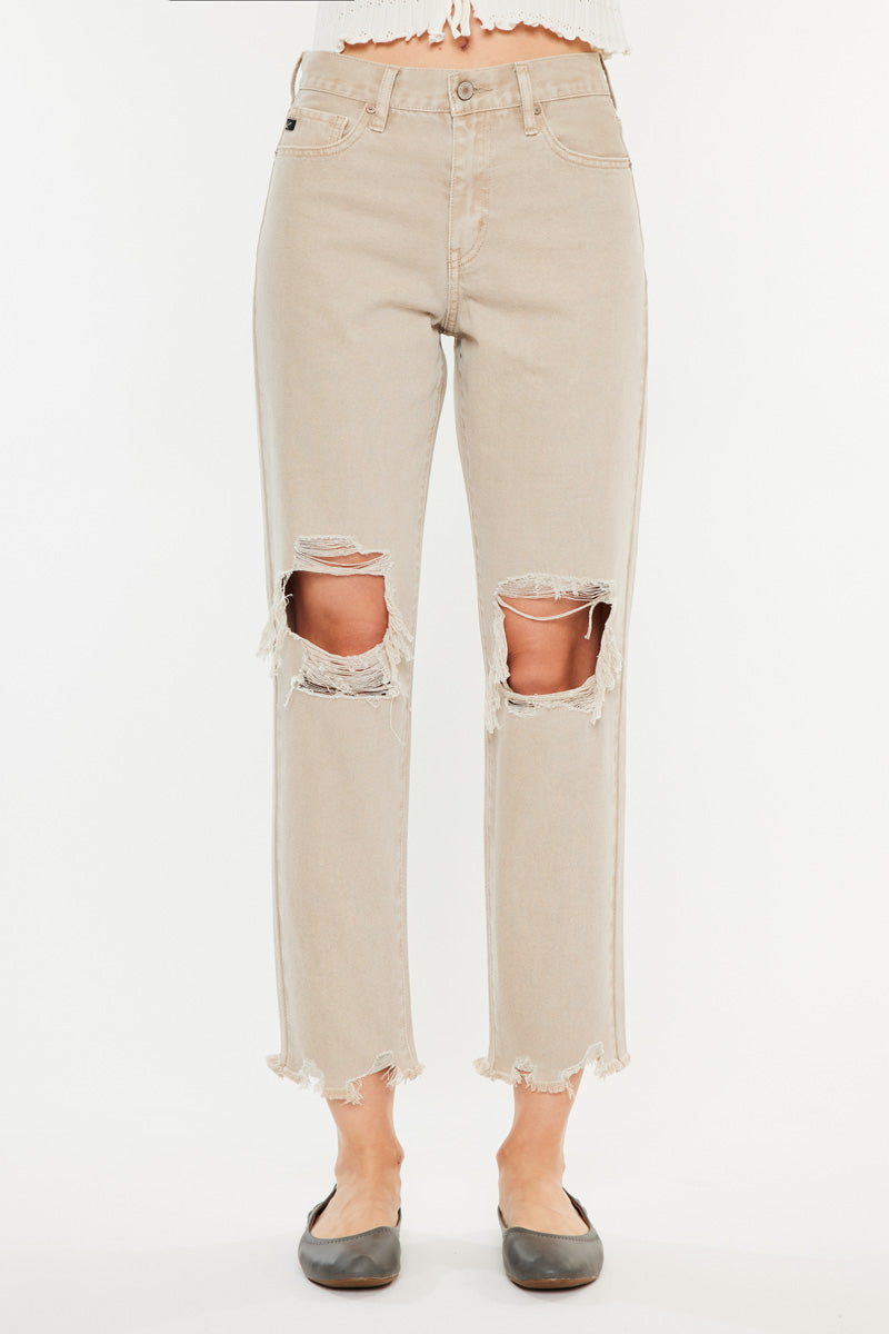 Women's High Rise Mom Jeans - Taupe - view 7