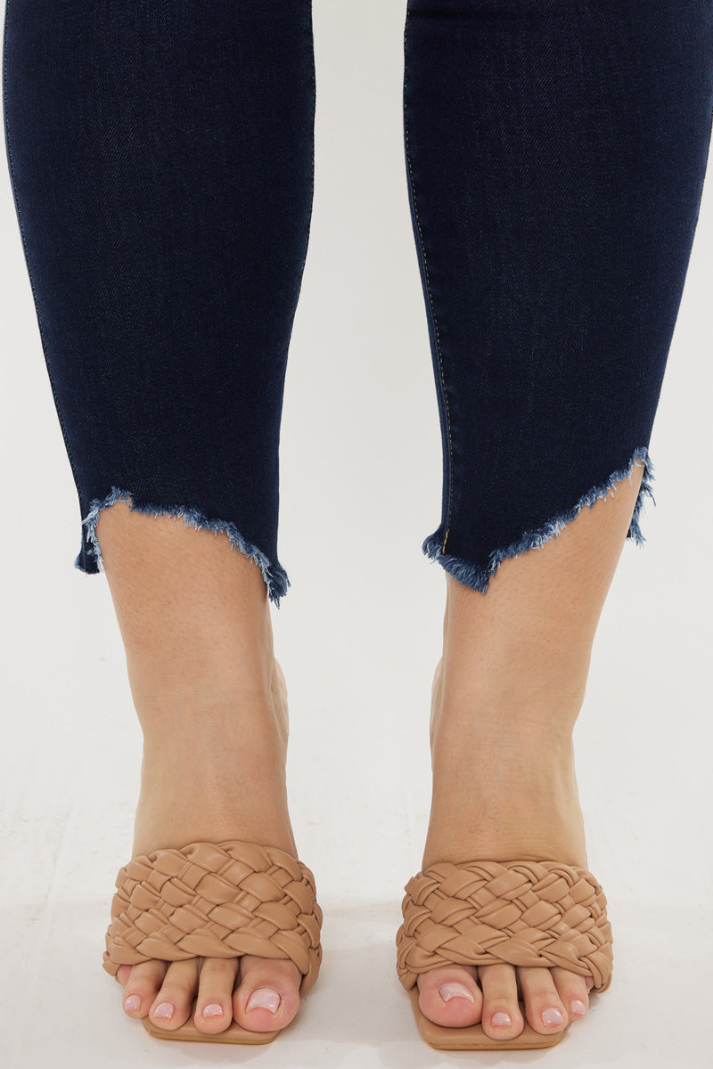 Plus Size Women's High Rise Ankle Skinny Jeans - Dark Wash - view 7