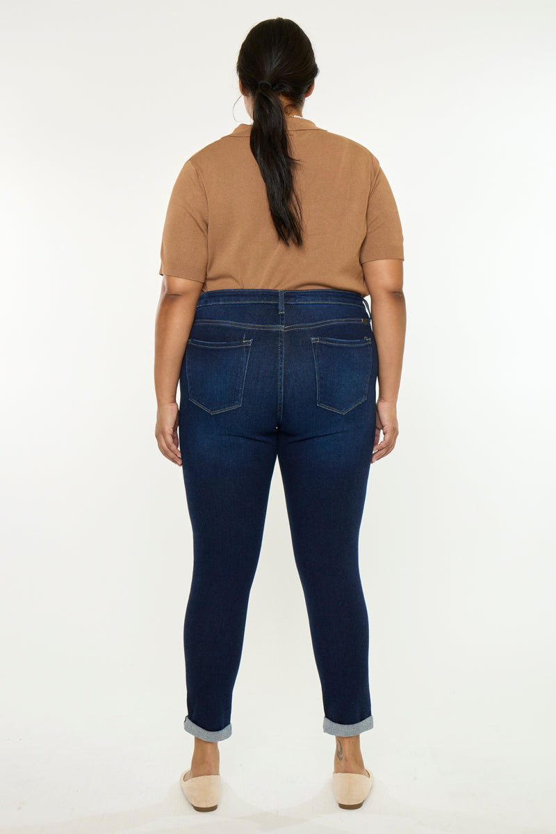 Plus Size Women's Mid Rise Ankle Skinny Jeans - Dark Wash - view 6