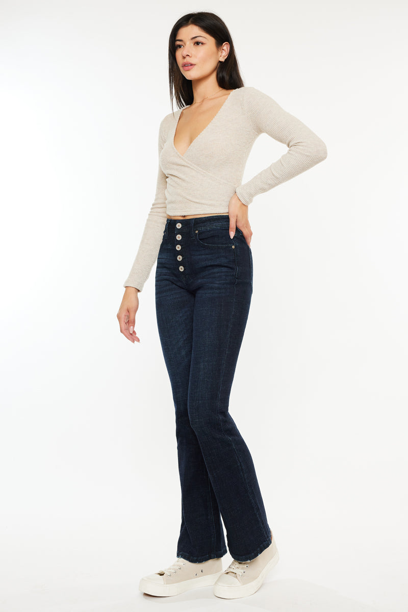 Women's High Rise Bootcut (Petite) Jeans - Dark Wash - view 3