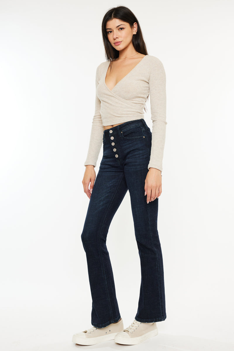 Women's High Rise Bootcut (Petite) Jeans - Dark Wash - view 4
