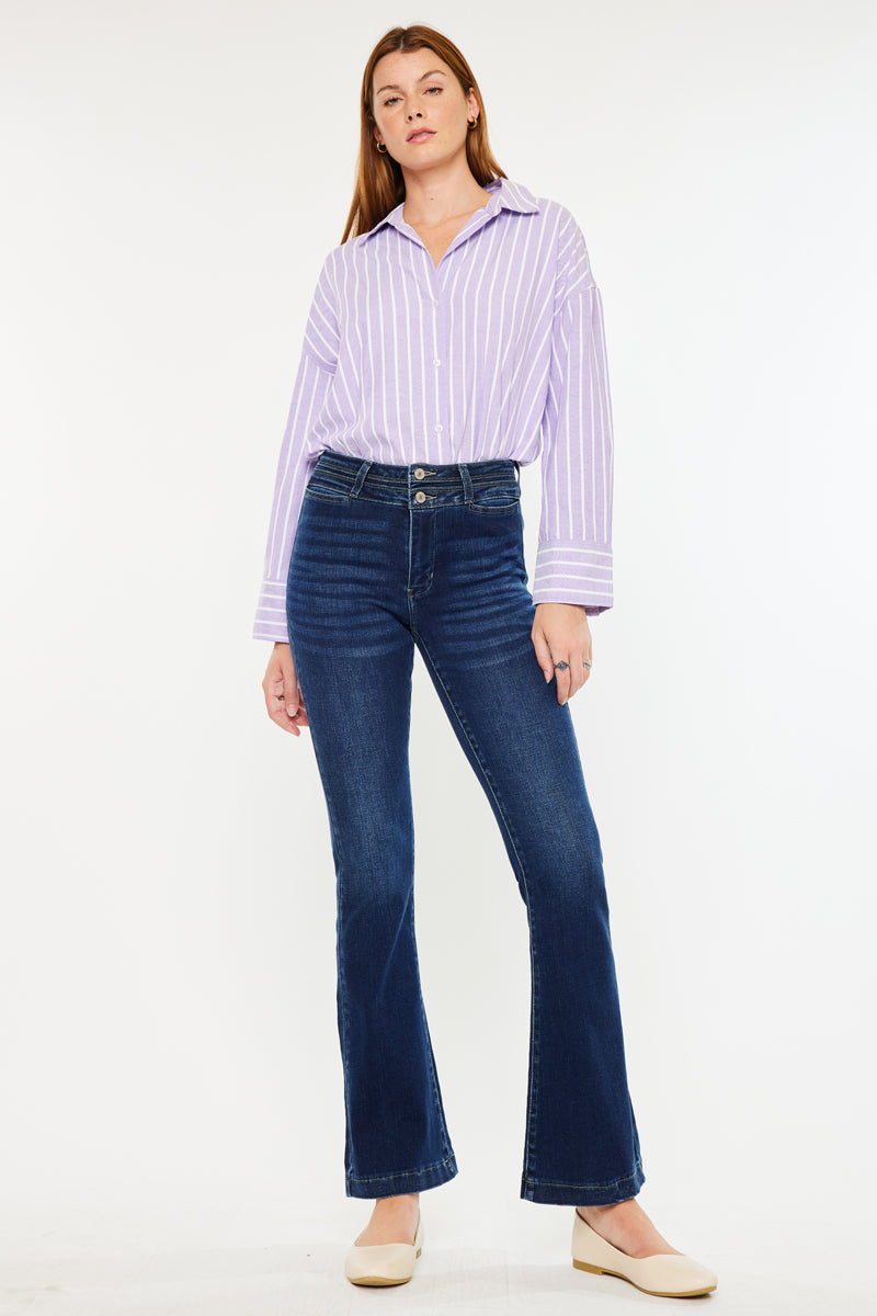 Women's High Rise Flare Jeans - Dark Wash - Dark Wash - view 4