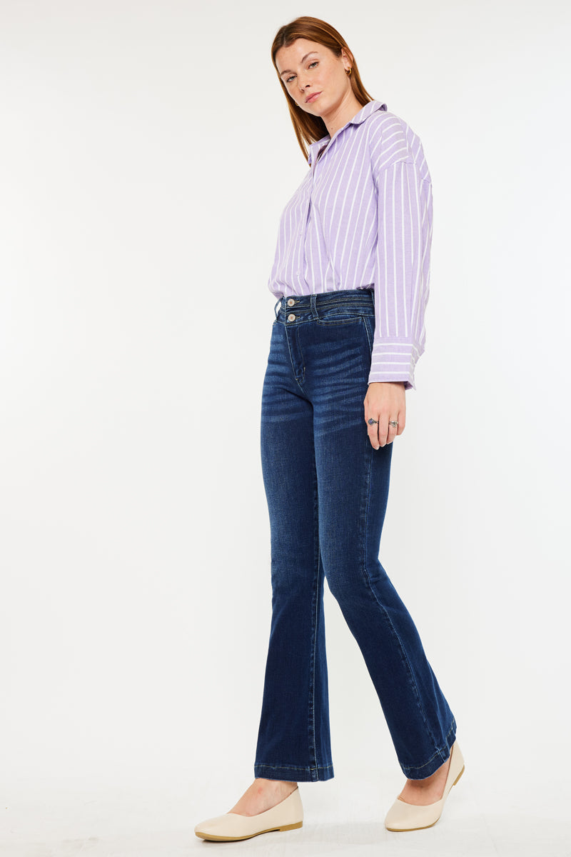 Women's High Rise Flare Jeans - Dark Wash - Dark Wash - view 6