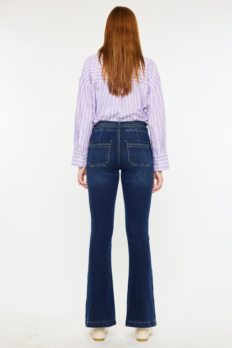 Women's High Rise Flare Jeans - Dark Wash - Dark Wash - view 2