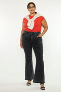 Plus Size Women's Ultra High Rise Flare Jeans - Black