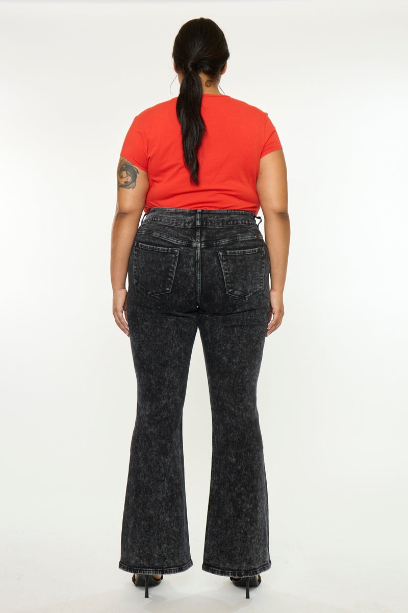 Plus Size Women's Ultra High Rise Flare Jeans - Black - view 6