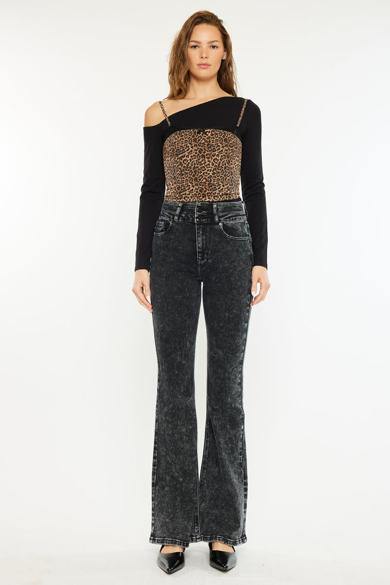 Women's Ultra High Rise Flare Jeans - Black