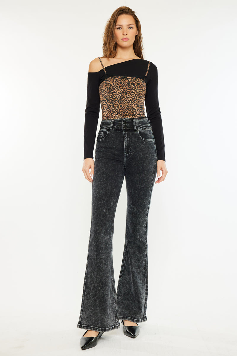 Women's Ultra High Rise Flare Jeans - Black - view 3