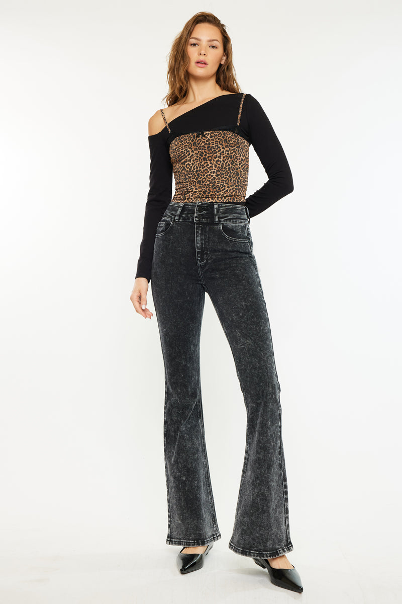 Women's Ultra High Rise Flare Jeans - Black - view 4