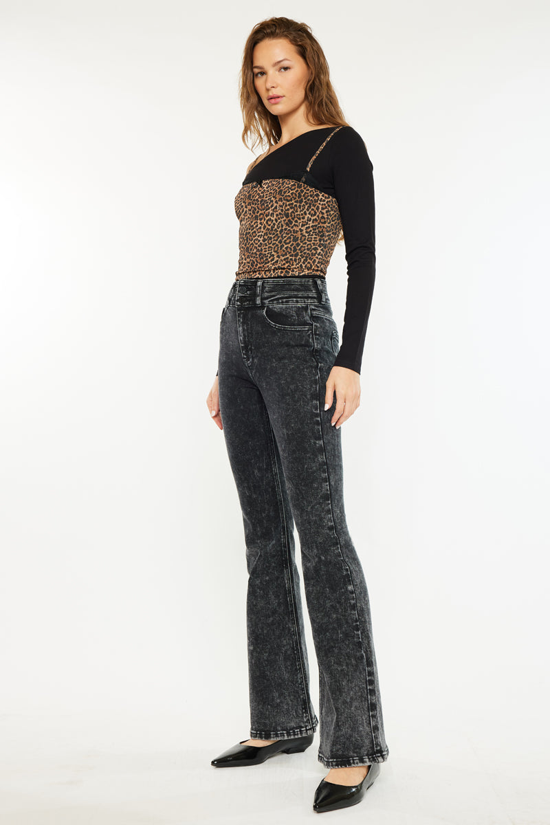 Women's Ultra High Rise Flare Jeans - Black - view 5