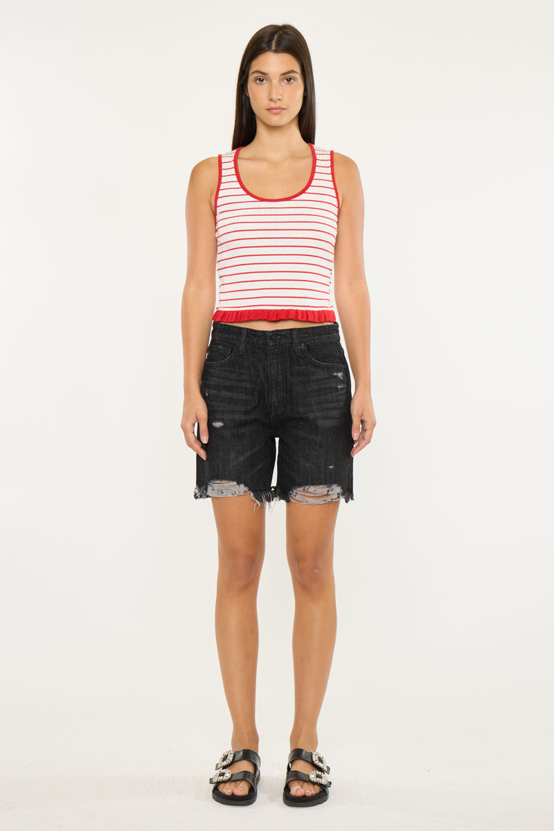 Women's Ultra High Rise Denim Shorts - Dark Gray - view 5