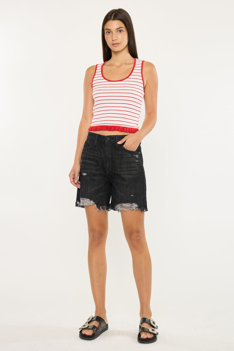 Women's Ultra High Rise Denim Shorts - Dark Gray - view 3