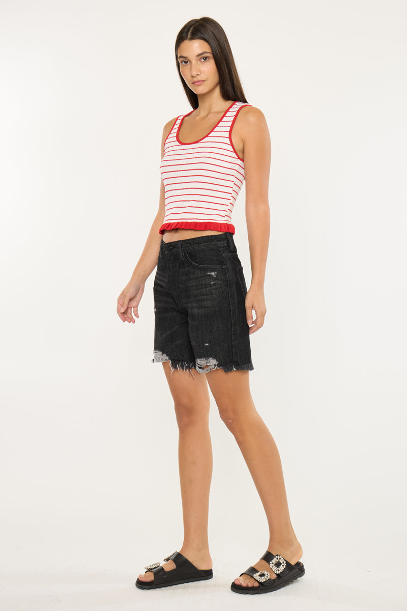Women's Ultra High Rise Denim Shorts - Dark Gray - view 4