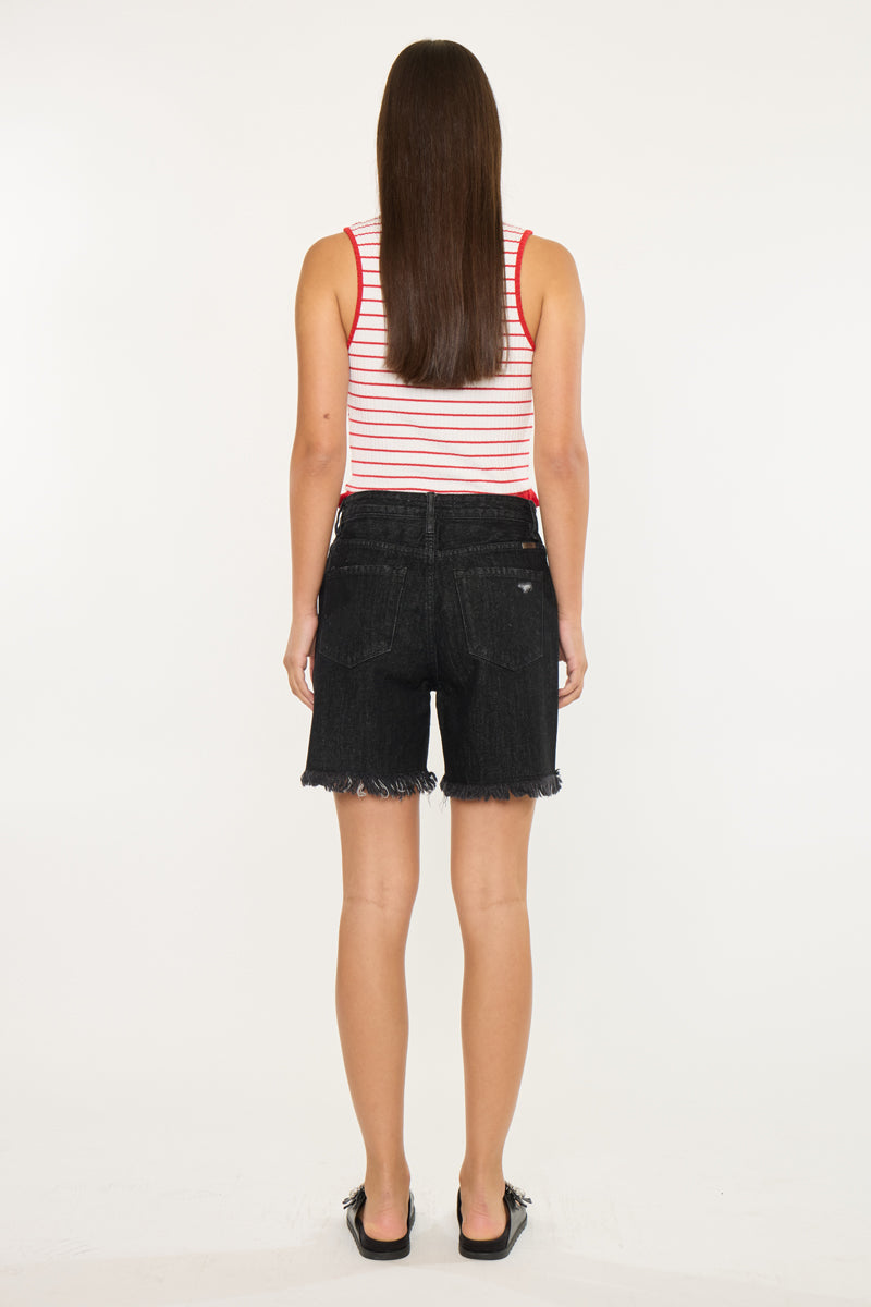 Women's Ultra High Rise Denim Shorts - Dark Gray - view 6